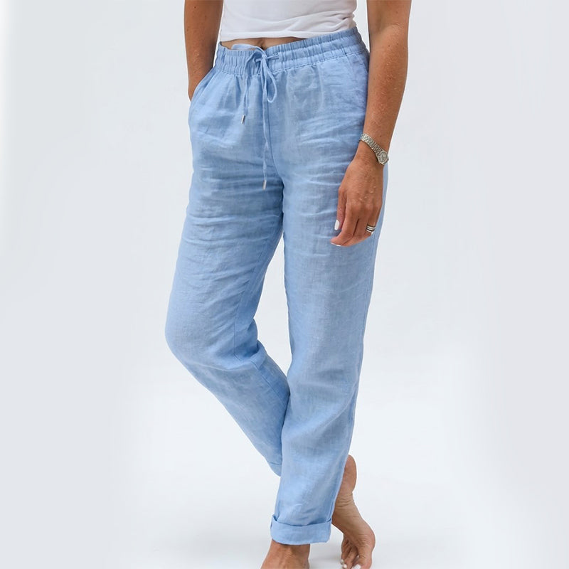 Daphne | Women's Elastic Waist Cotton Linen Casual Pants