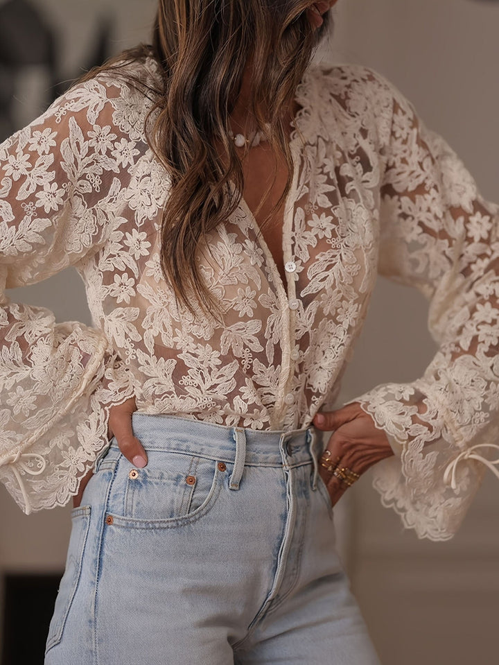 Lucinda | Women's Casual Openwork Shirt