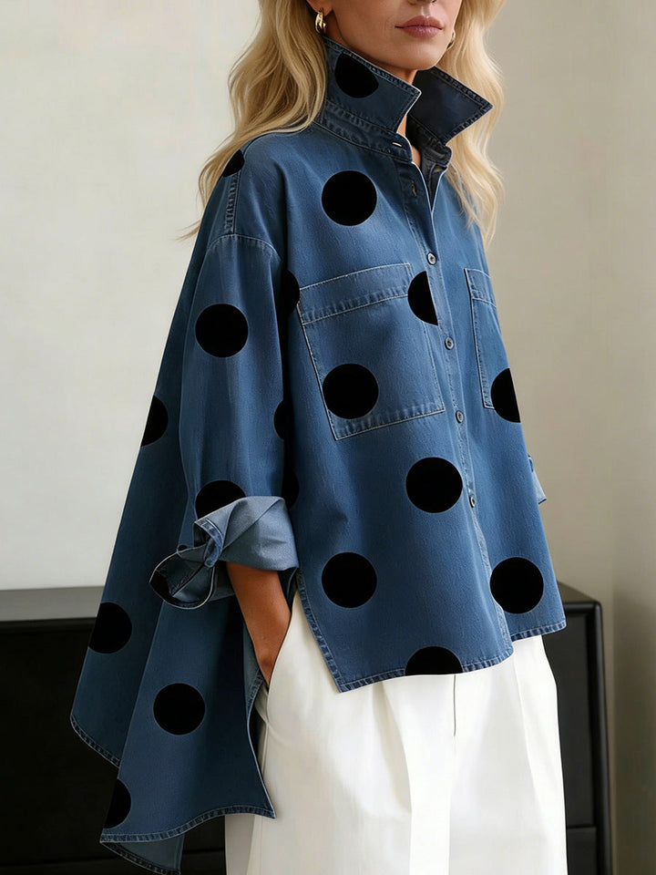 Ramona | Women's Casual Shirt with Stand Collar