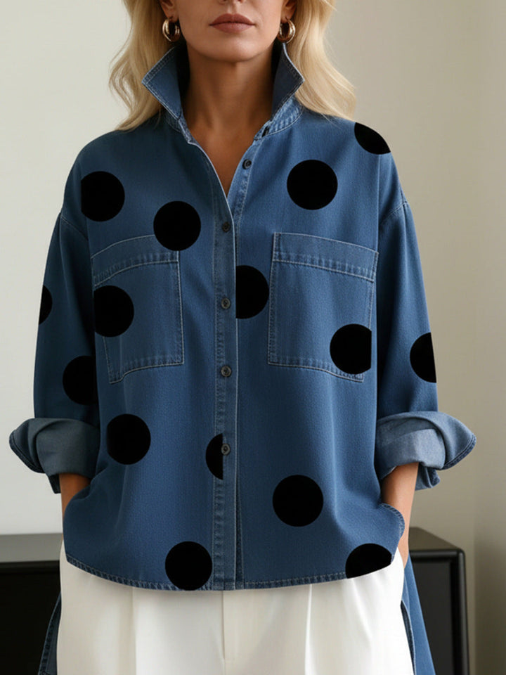 Ramona | Women's Casual Shirt with Stand Collar