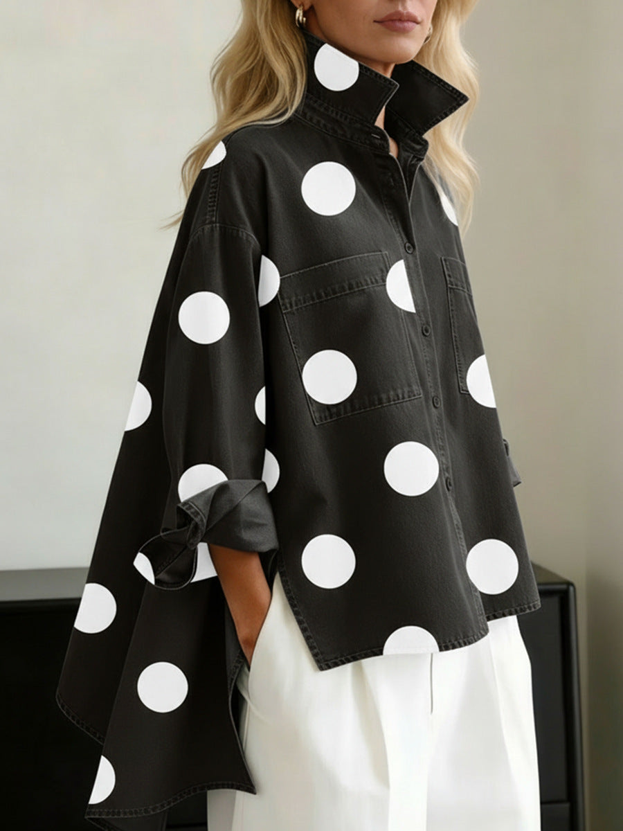Ramona | Women's Casual Shirt with Stand Collar