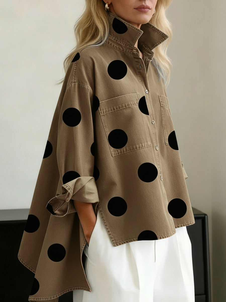Ramona | Women's Casual Shirt with Stand Collar