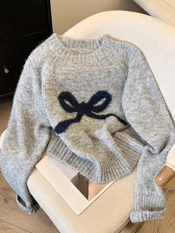 Yolanda | Women's Elegant Bow Knit Sweater for Autumn & Winter