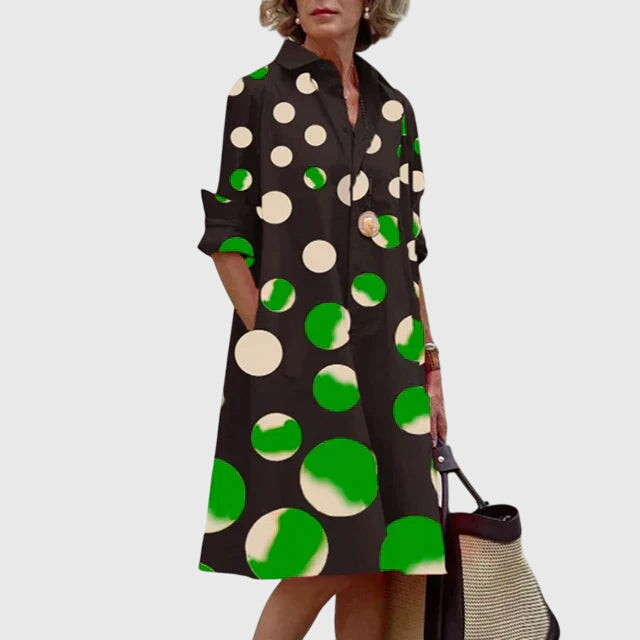 Aldora | Women's Casual Relaxed Midi Dress with Round Neck, Short Sleeves and Pockets - image 11