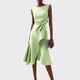 Annora | Women's Draped Sleeveless Midi Dress with Waist Tie and Flared Skirt - image 8