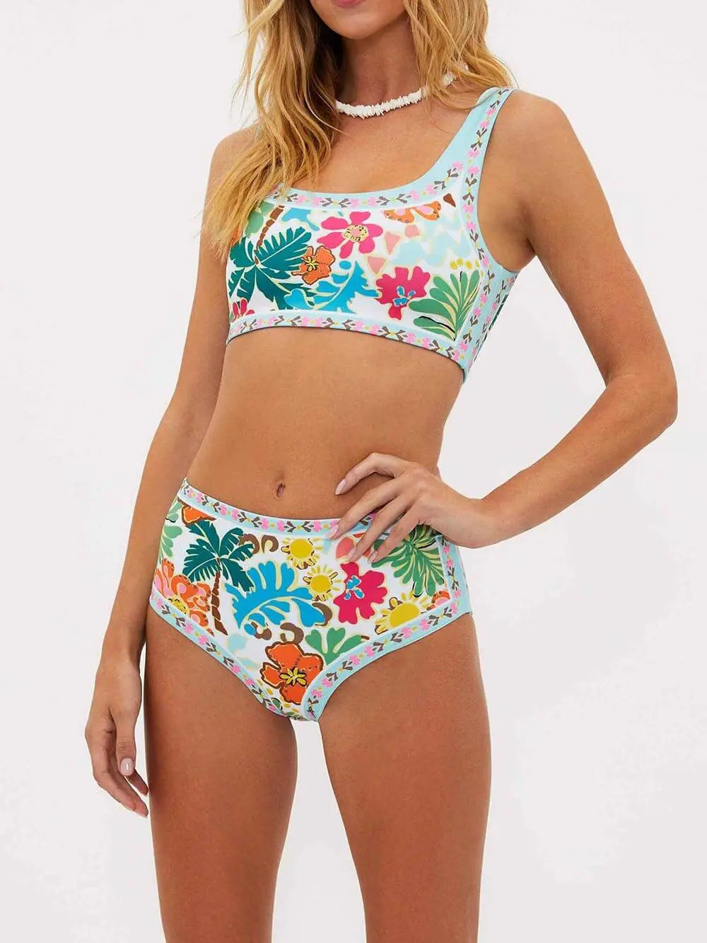 Melanie | Women's Floral Bikini Set with High Waist - image 3