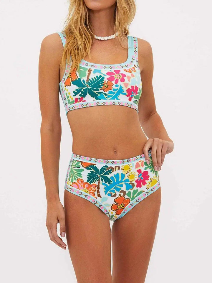 Melanie | Women's Floral Bikini Set with High Waist - image 4