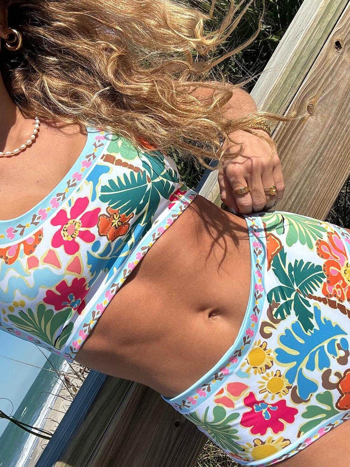 Melanie | Women's Floral Bikini Set with High Waist - image 2