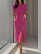 Lodovica | Women's Button-Front Split Midi Dress - image 7