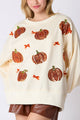 Gisla | Women's Colourful Pumpkin Sweatshirt with Embroidered Detail - image 1