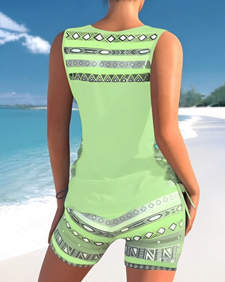 Maguelone | Women's Printed Tankini Set with Criss-Cross Straps - image 13