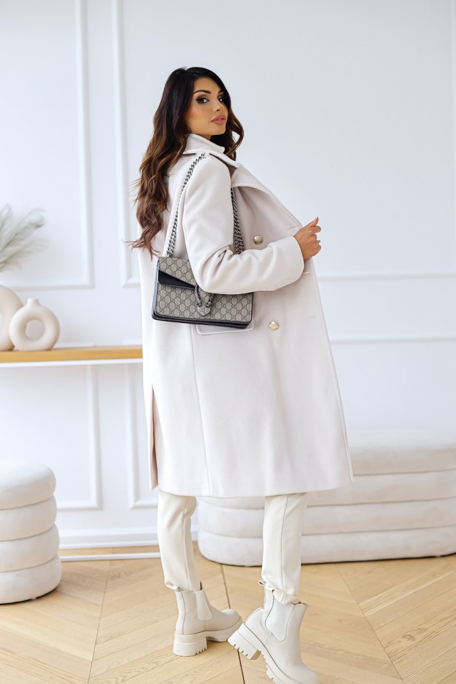 Wilhelmina | Women's Double-Breasted Long Coat