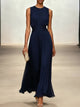 Bellamira | Women's Sleeveless Ruched Waist Maxi Dress with Round Neck - image 2