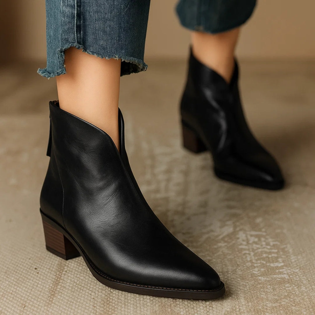 Blanche | Women's Ankle Boots with Mid-Height and Sturdy Sole