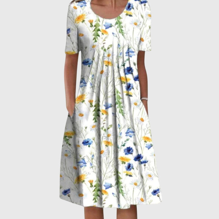 Scarlett | Women's Elegant Round Neck Printed Dress