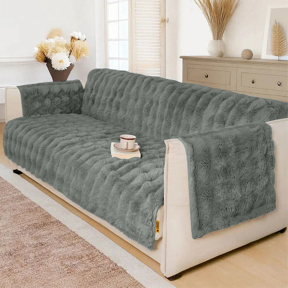 Somers | Water-Resistant Fluffy Stretch Couch Cover - image 1