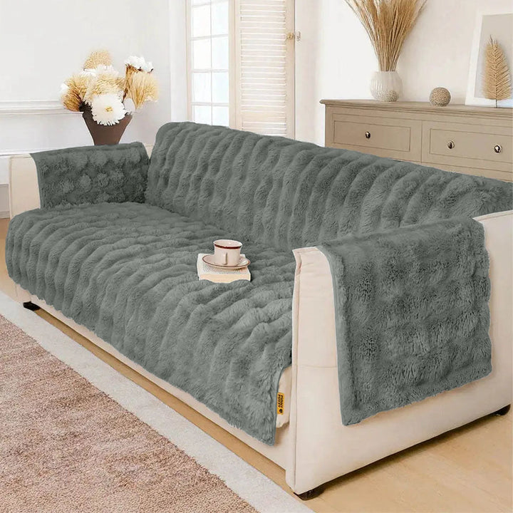 Somers | Water-Resistant Fluffy Stretch Couch Cover - image 1