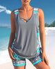 Maguelone | Women's Printed Tankini Set with Criss-Cross Straps - image 5