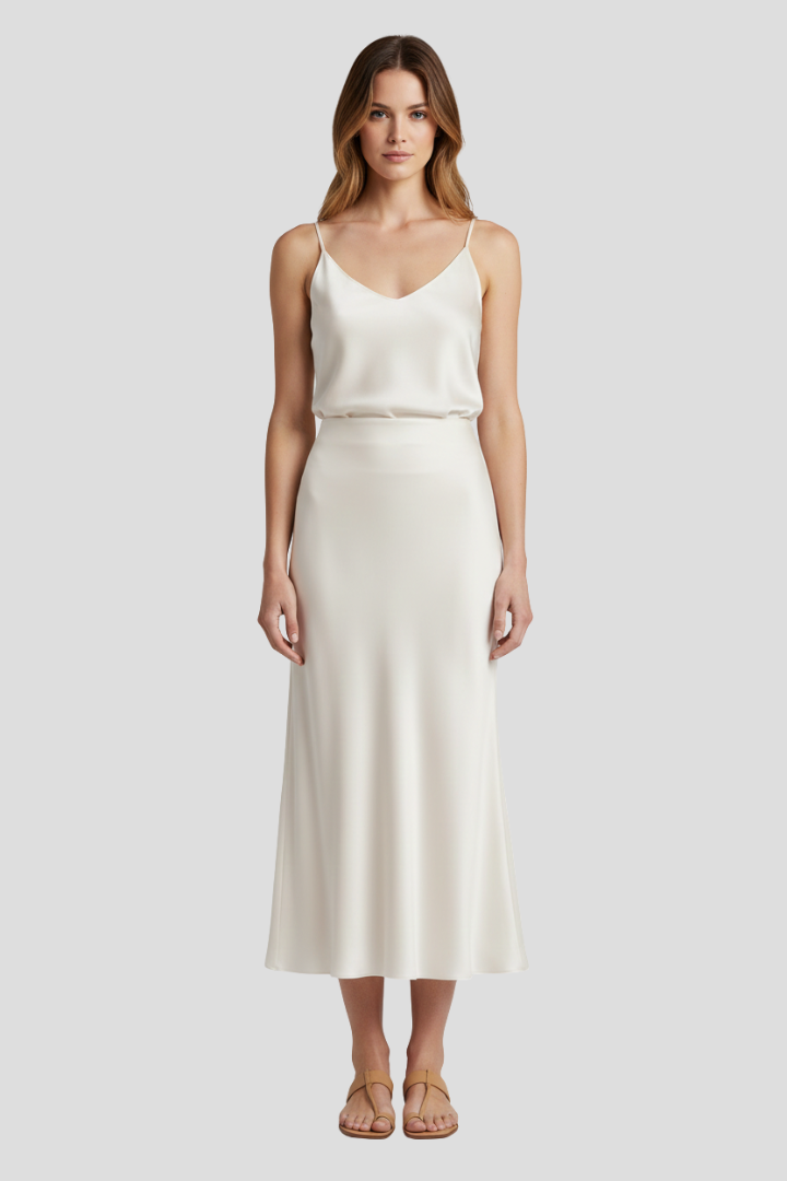 Godiva | Women's Midi Skirt with High Waist and Draped Cut