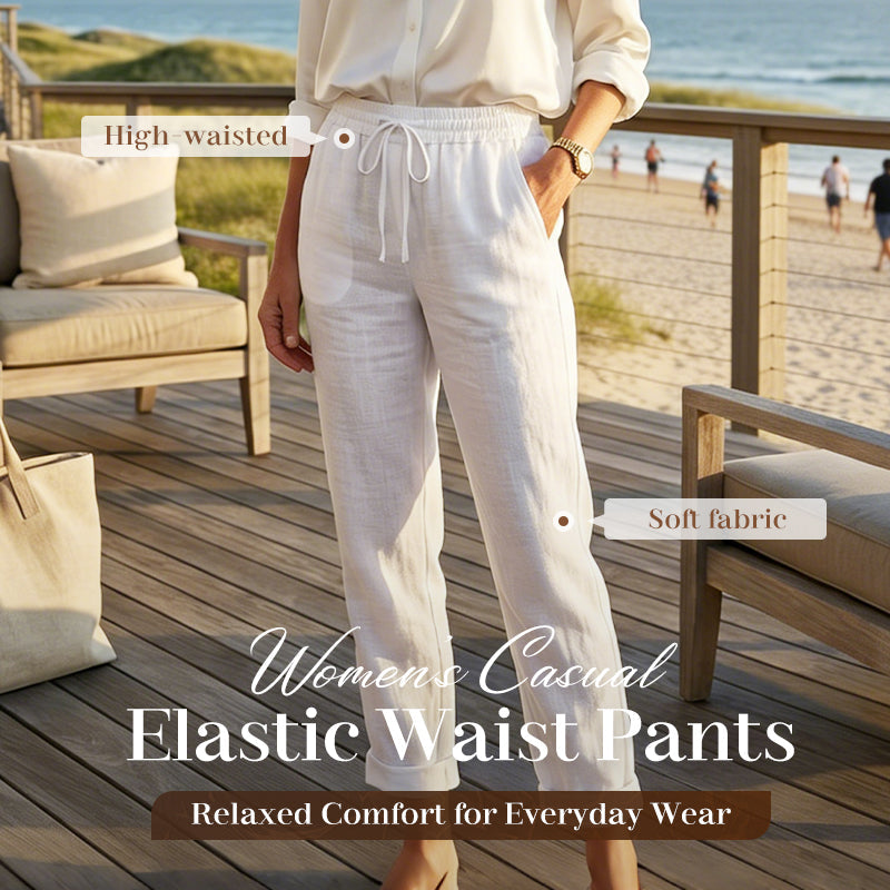 Daphne | Women's Elastic Waist Cotton Linen Casual Pants