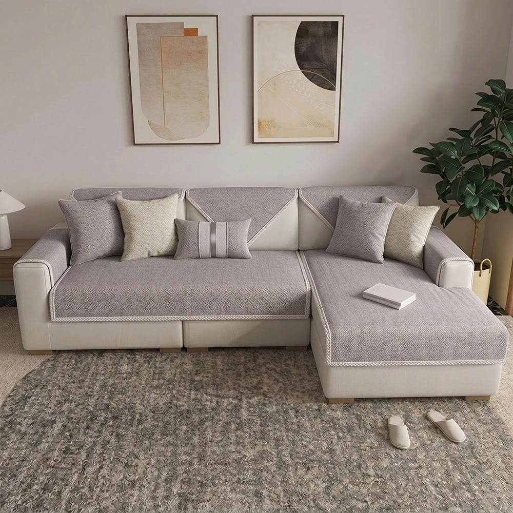 Bronte | Breathable Cotton Linen Non-Slip Couch Cover - image 11