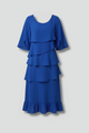 Raina | Women's Midi Dress with Split Sleeves and Ruffle Details
