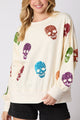 Richenda | Women's Sequin Skull Sweatshirt with Round Neck - image 1
