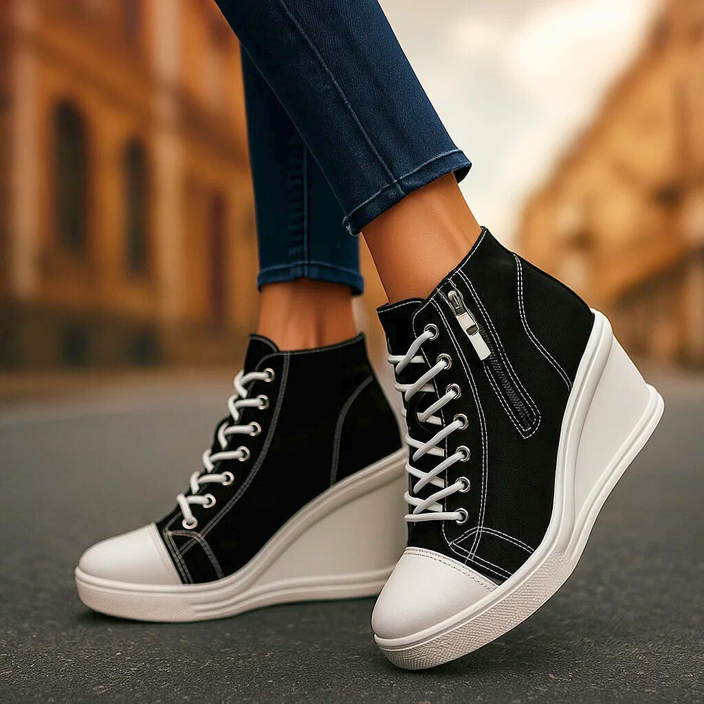 Jade | Women's Lace-Up Platform Wedge Sneakers