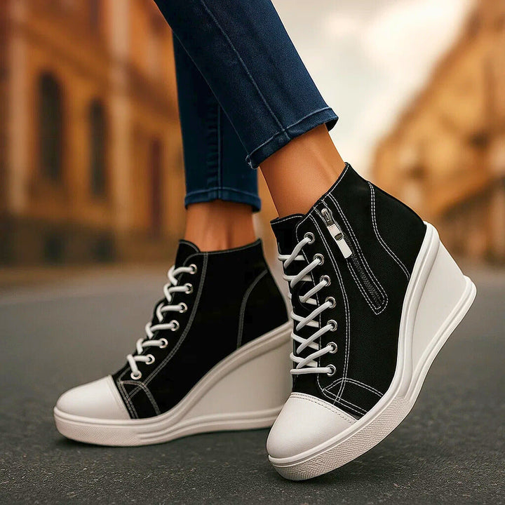Jade | Women's Lace-Up Platform Wedge Sneakers