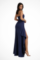 Zafira | Women's Wedding Guest Strapless Maxi Dress with Side Slit