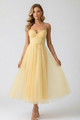 Euphrosyne | Women's Sweetheart Midi Dress with Corset Bodice and Tulle Skirt - image 7