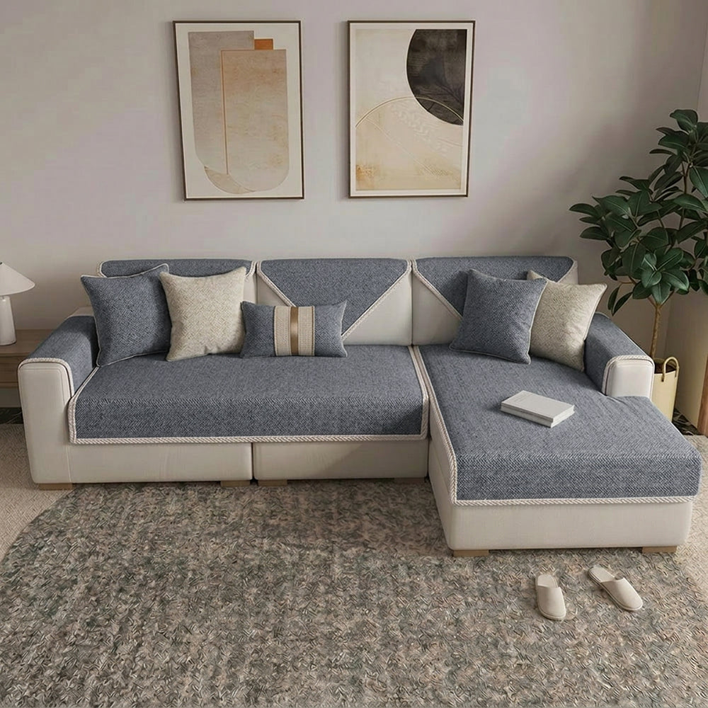 Bronte | Breathable Cotton Linen Non-Slip Couch Cover - image 13