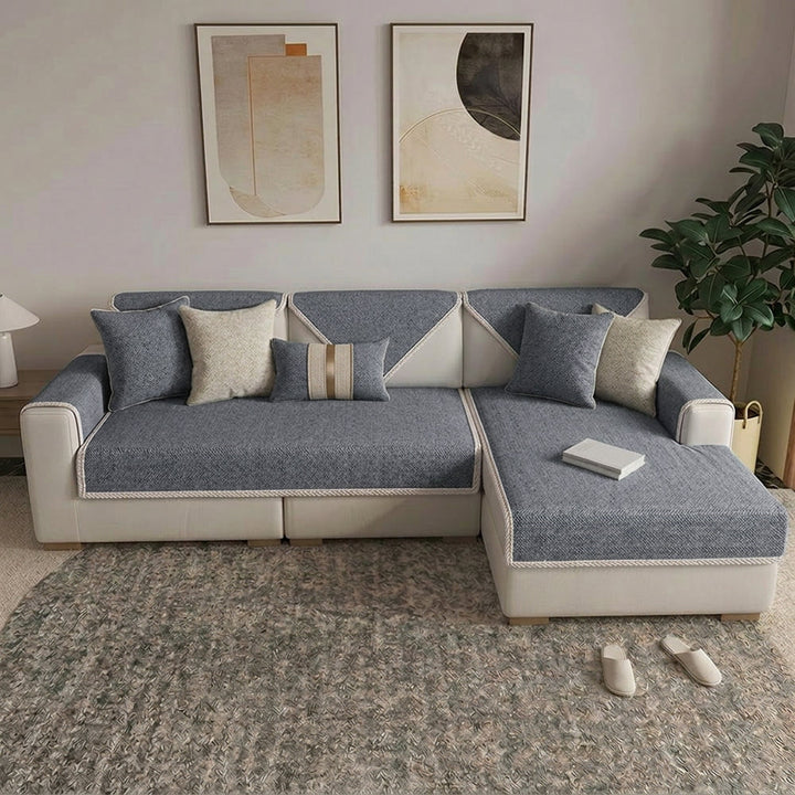 Bronte | Breathable Cotton Linen Non-Slip Couch Cover - image 13