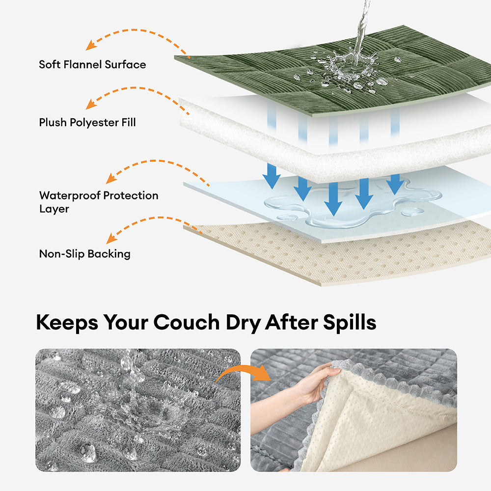 Kioloa | Waterproof Soft Flannel Non-Slip Couch Cover - image 3