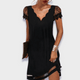 Vittoria | Women's Lace Midi Dress with V-Neck and Short Sleeves - image 1