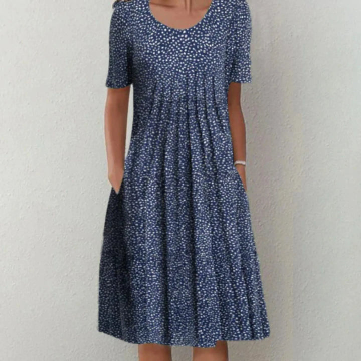 Mary | Women's Floral Midi Dress with Pockets with Short Sleeves - image 3