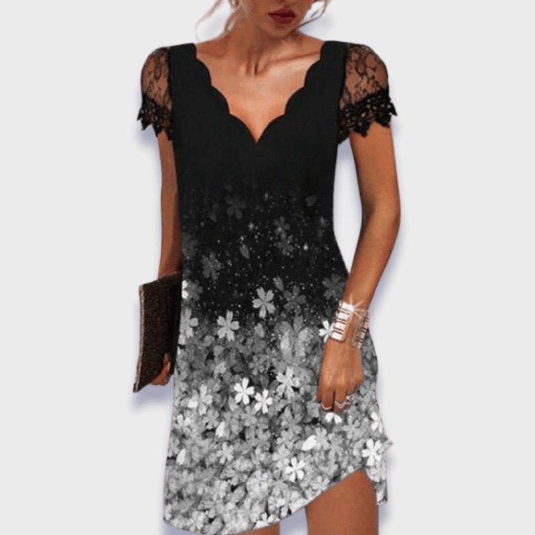 Vittoria | Women's Lace Midi Dress with V-Neck and Short Sleeves - image 5