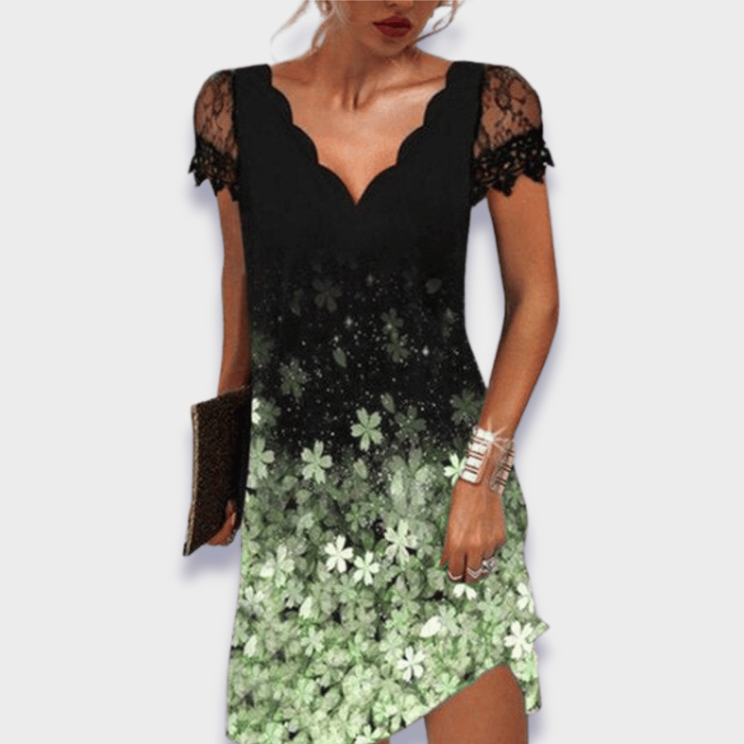 Vittoria | Women's Lace Midi Dress with V-Neck and Short Sleeves - image 6