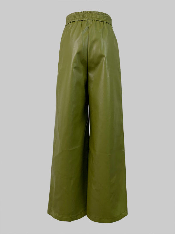 Griselda | Women's Joint Pockets Pleated Wide Leg Loose Trousers Pants