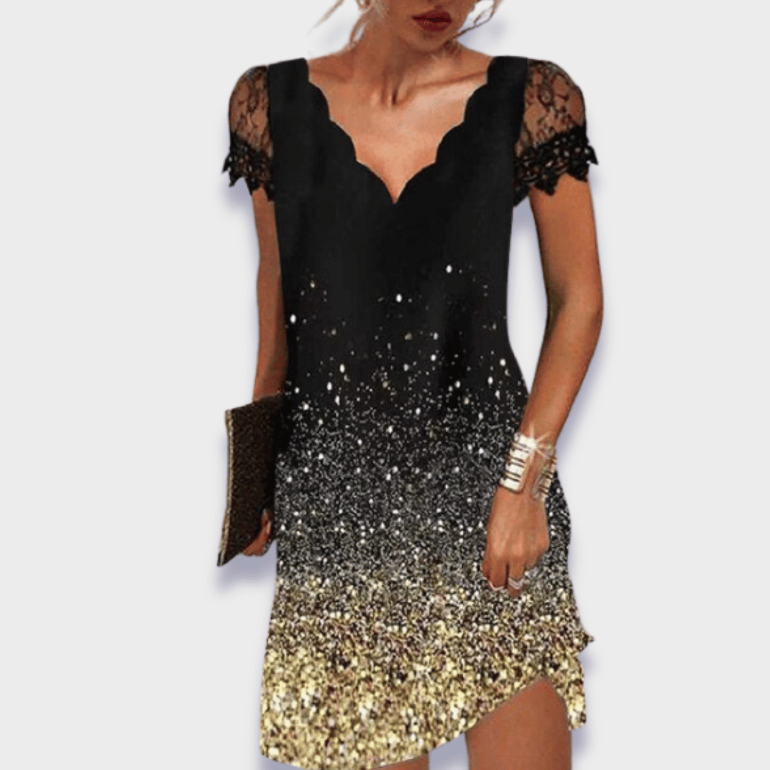 Vittoria | Women's Lace Midi Dress with V-Neck and Short Sleeves - image 10