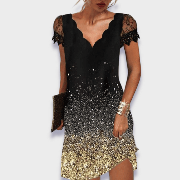 Vittoria | Women's Lace Midi Dress with V-Neck and Short Sleeves - image 10