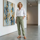 Daphne | Women's Elastic Waist Cotton Linen Casual Pants