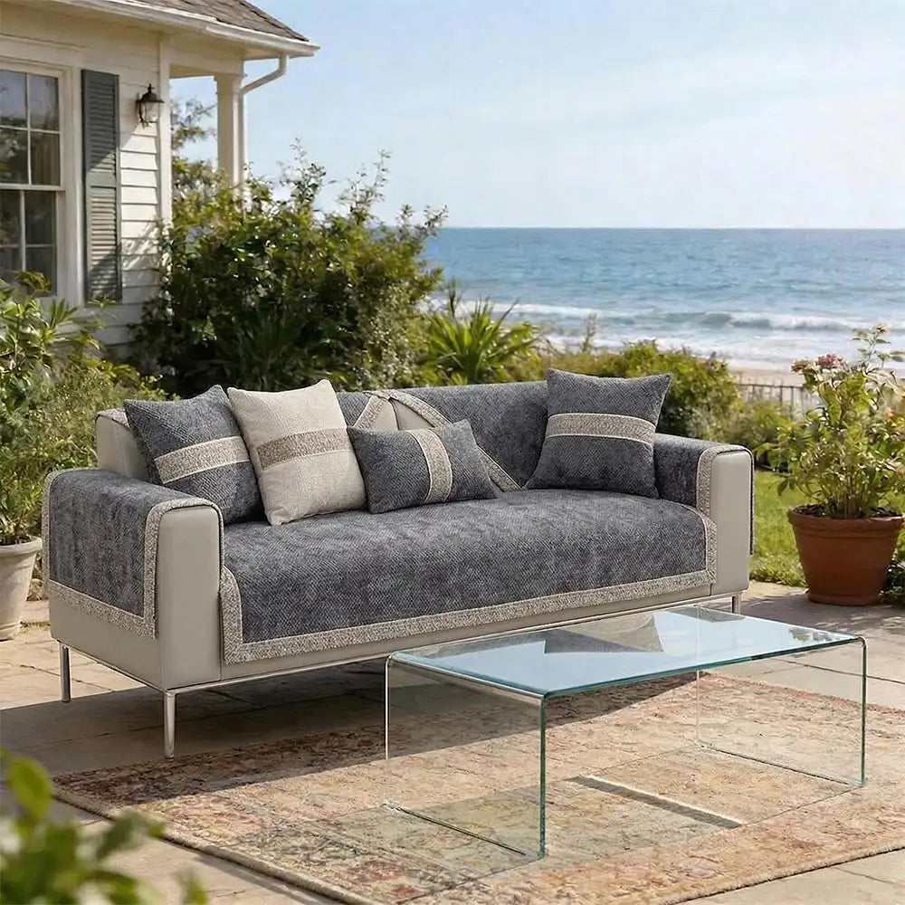 Copacabana | Modern Tweed Woven Chenille Couch Cover - image 16