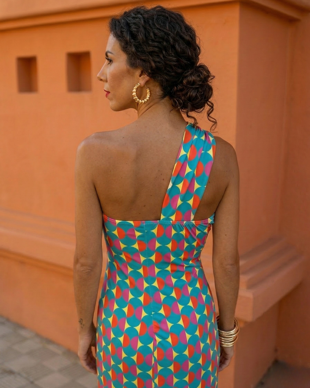 Amaris | Women's One-Shoulder Midi Dress with Asymmetric - image 5
