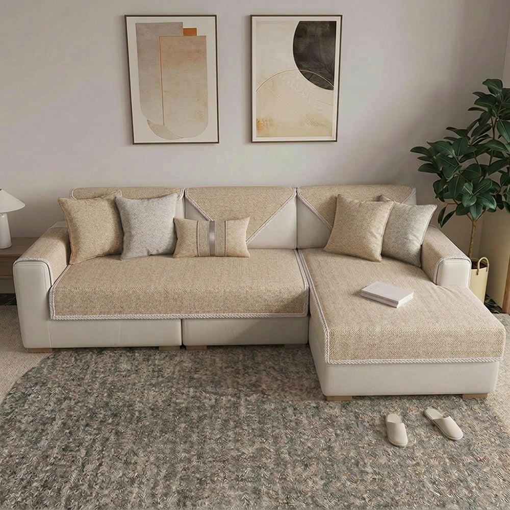 Bronte | Breathable Cotton Linen Non-Slip Couch Cover - image 12
