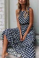 Annamaria | Women's Sleeveless Polka Dot Maxi Dress with Round Neck - image 5