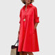 Aldora | Women's Casual Relaxed Midi Dress with Round Neck, Short Sleeves and Pockets - image 2