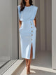Lodovica | Women's Button-Front Split Midi Dress - image 3