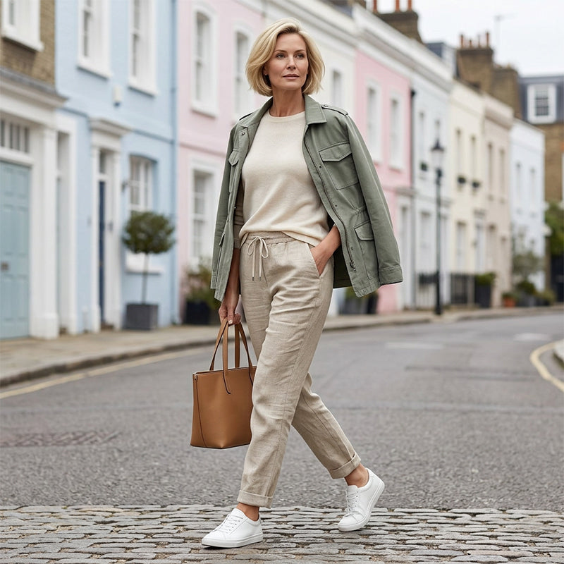 Daphne | Women's Elastic Waist Cotton Linen Casual Pants