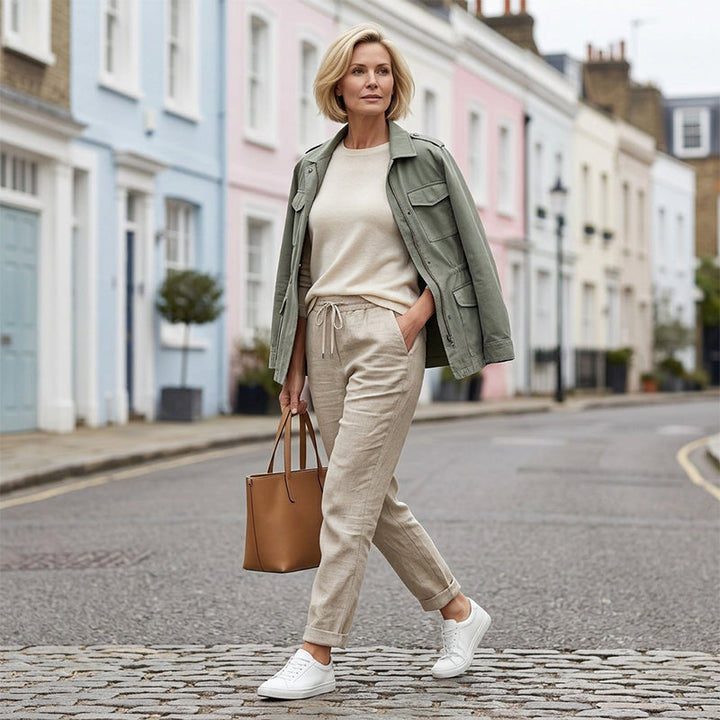 Daphne | Women's Elastic Waist Cotton Linen Casual Pants